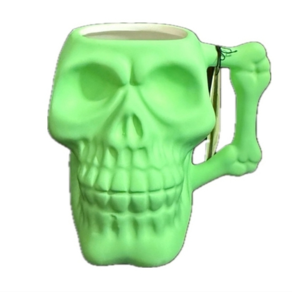 💚🔹️ Sunday Morning 🔹️Ceramics Neon Green Halloween Mug